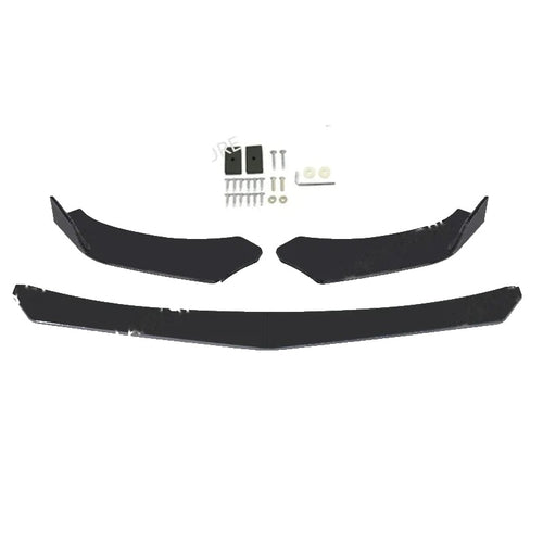 2008-2015 Mitsubishi Lancer Evolution X 4-Piece Front Bumper Lip Kit — Gloss Black or Carbon-Look