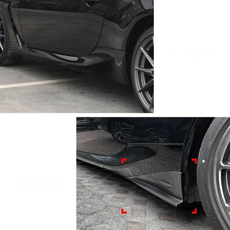 2022-2025 Toyota GR86 / Subaru BRZ Side Skirt Rocker Splitters (Pair) — Black or Carbon-Look