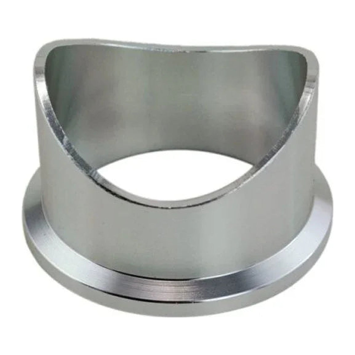 50mm aluminum BOV weld-on flange, saddle cut that sits on the charge pipe