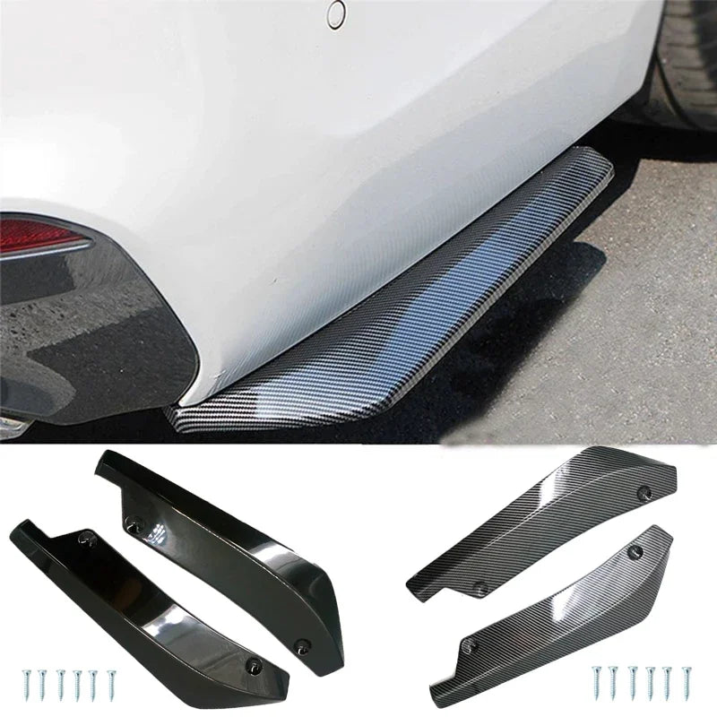 Universal Front/Rear Bumper Lip Protector Strip — Carbon-Look or Black