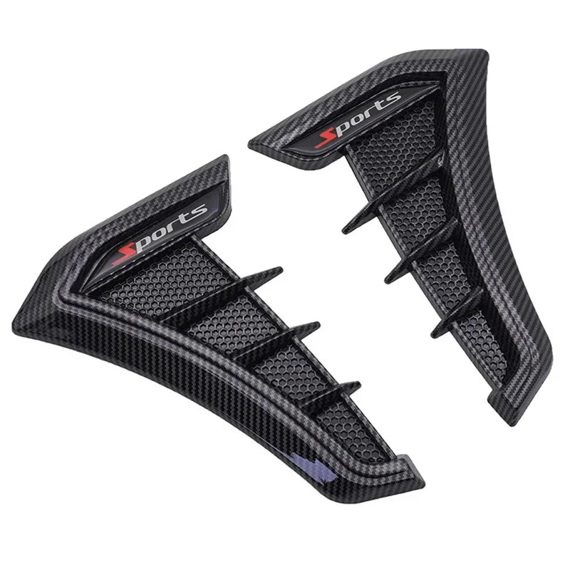 Universal Fender Vent Covers (2-Piece Set) — TPU Rubber, Black or Carbon Color