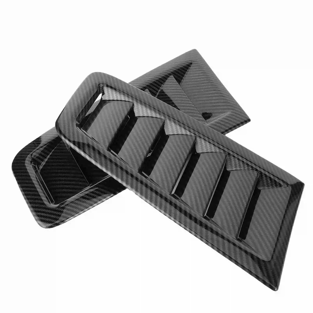 Universal Hood Vent Covers (2-Piece Set) — ABS, White, Black or Simulated Carbon