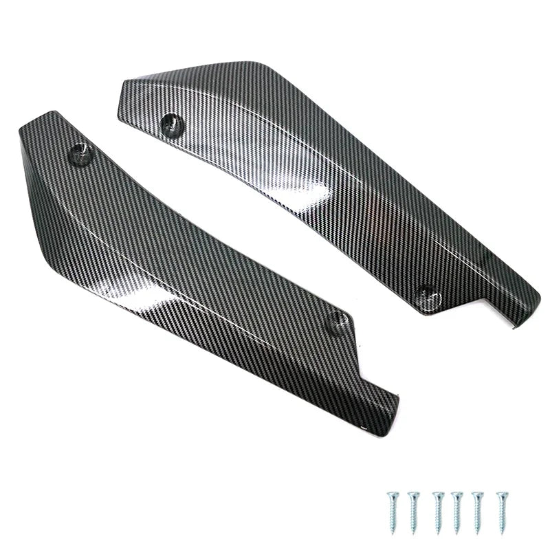 Universal Front/Rear Bumper Lip Protector Strip — Carbon-Look or Black