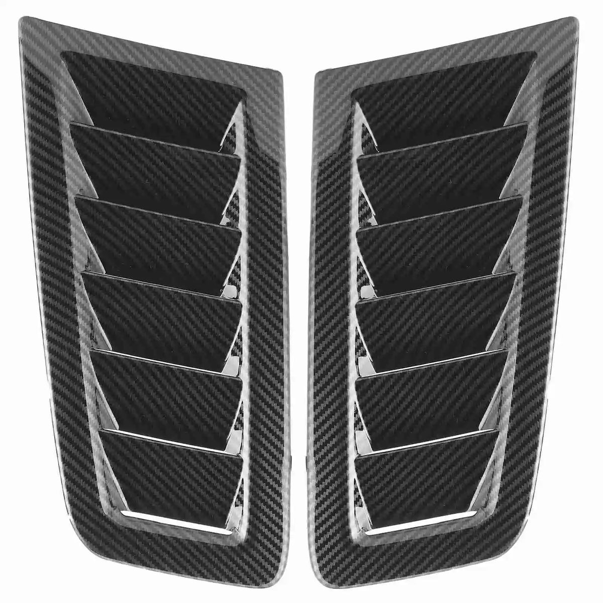 Universal Hood Vent Covers (2-Piece Set) — ABS, White, Black or Simulated Carbon