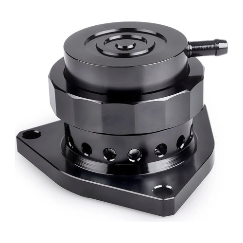 Black aluminum blow-off valve for 2016-2023 Honda Civic 1.5T, angled view