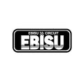 Ebisu Circuit-style slap sticker, style 1: black badge with white lettering