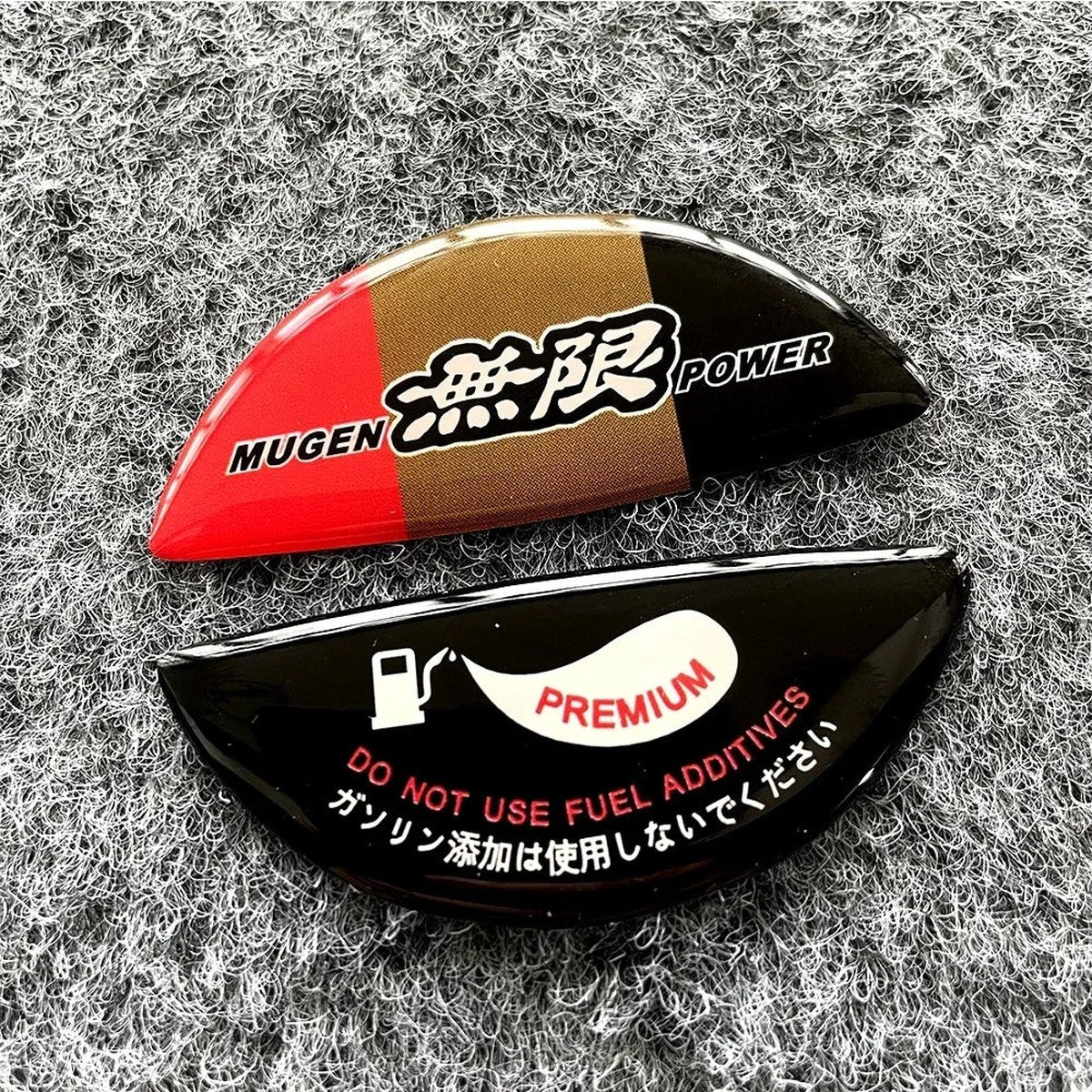 Mugen-style Premium fuel cap decal pair