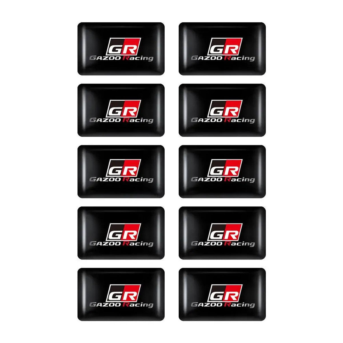 Pack of 10 GR-style epoxy interior badges