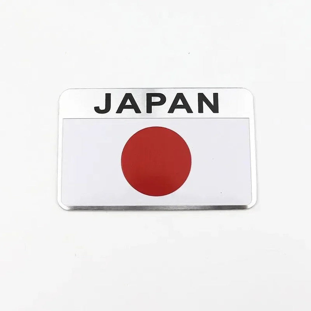 Rectangular Japan flag aluminum emblem, style A