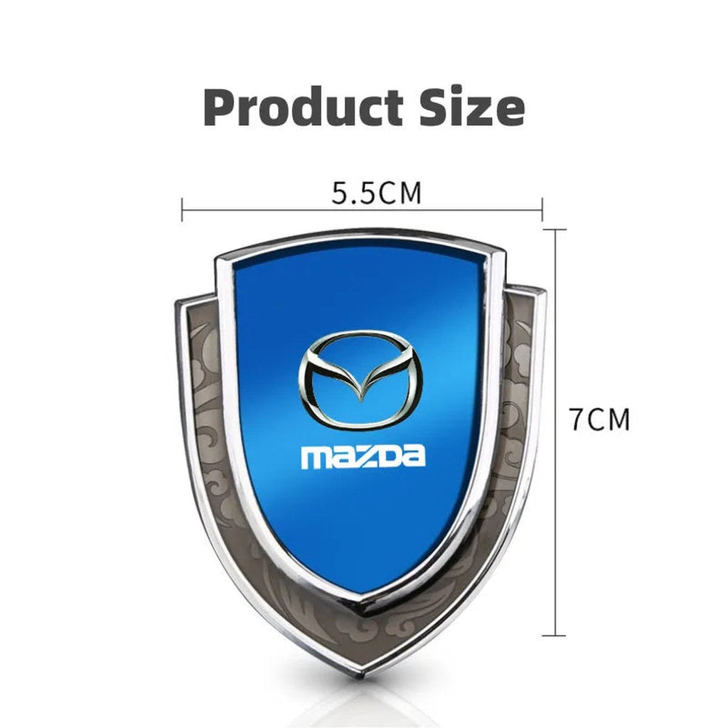 Mazda-style shield emblem size: 5.5 x 7 cm