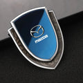 Silver-frame blue Mazda-style shield emblem, style A-2
