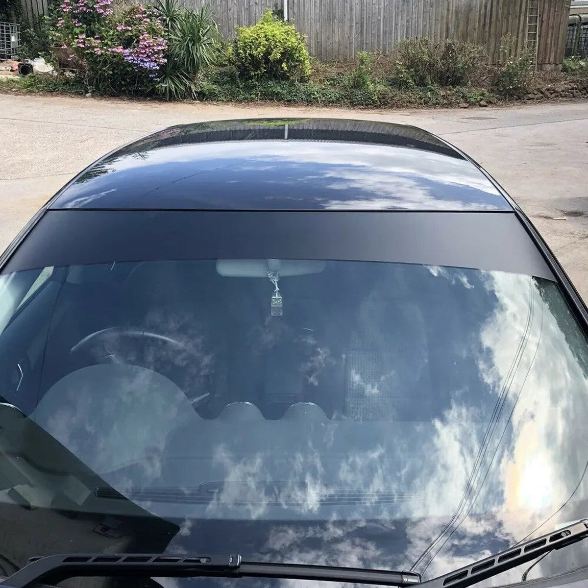 60 x 10 inch sun strip banner applied across the top of a car windshield