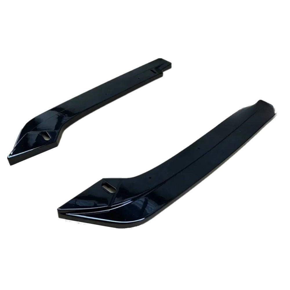 Pair of gloss black rear bumper side splitters for the 11th gen Honda Civic