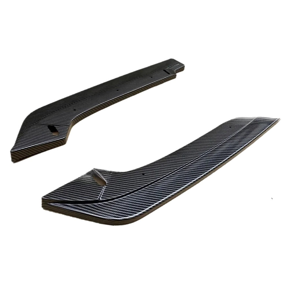 Carbon fiber look Civic rear side splitters, angled view