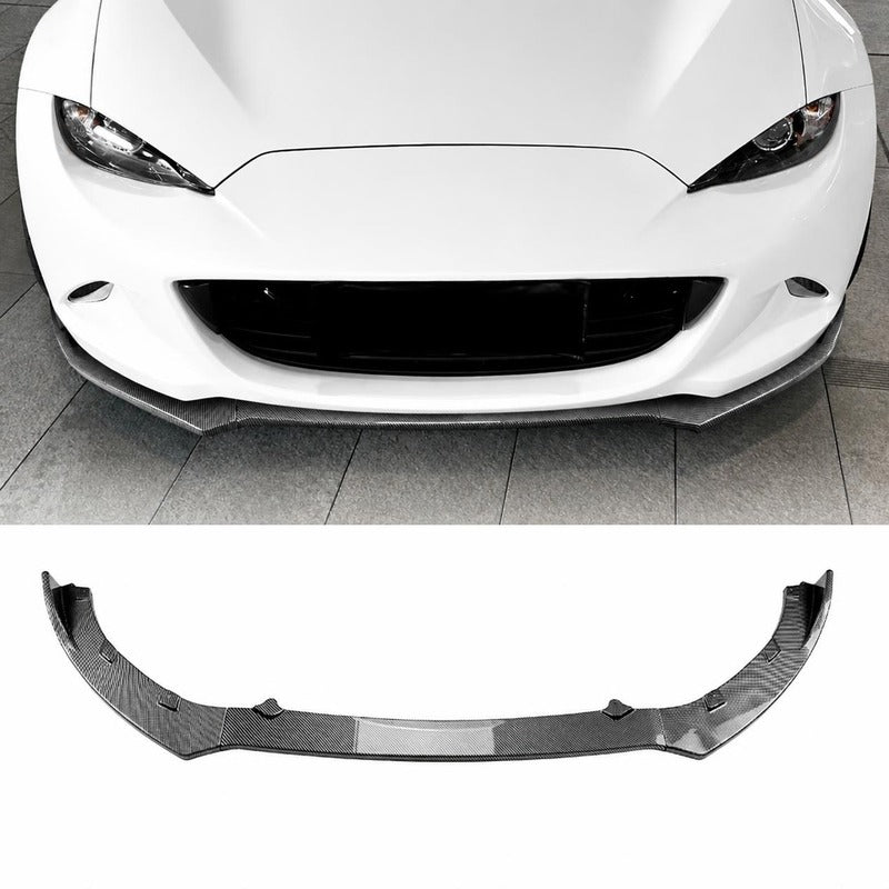 2016-2026 Mazda MX-5 Miata (ND) Front Bumper Lip Spoiler — Gloss Black or Carbon-Look