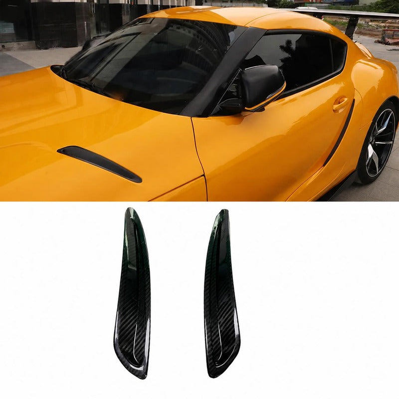 2019-2025 Toyota GR Supra A90 Hood Vent Trims (2-Piece) — Dry Carbon Fiber