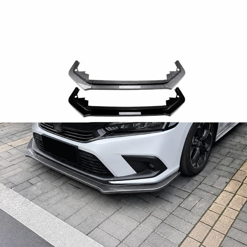 Honda Civic 11th Gen (2021+) Front Lip Splitter — ABS, Piano Black or Carbon-Grain