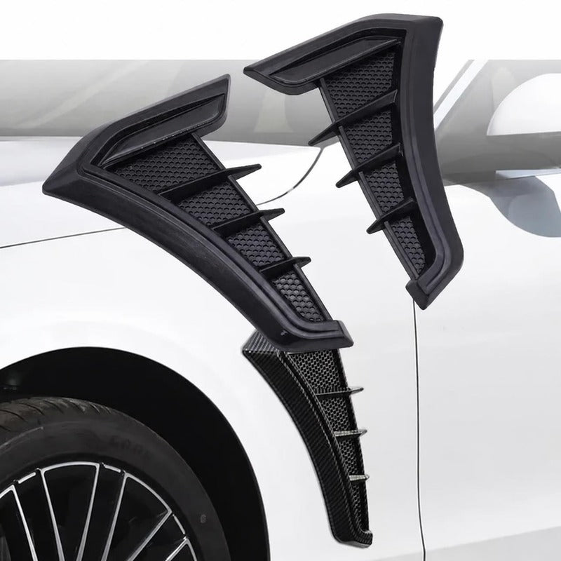 Universal Fender Vent Covers (2-Piece Set) — TPU Rubber, Black or Carbon Color
