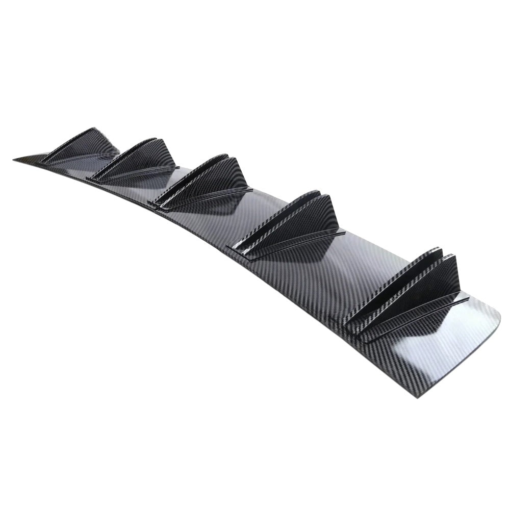 5-fin shark fin rear diffuser in carbon fiber pattern for the Lancer Evo X