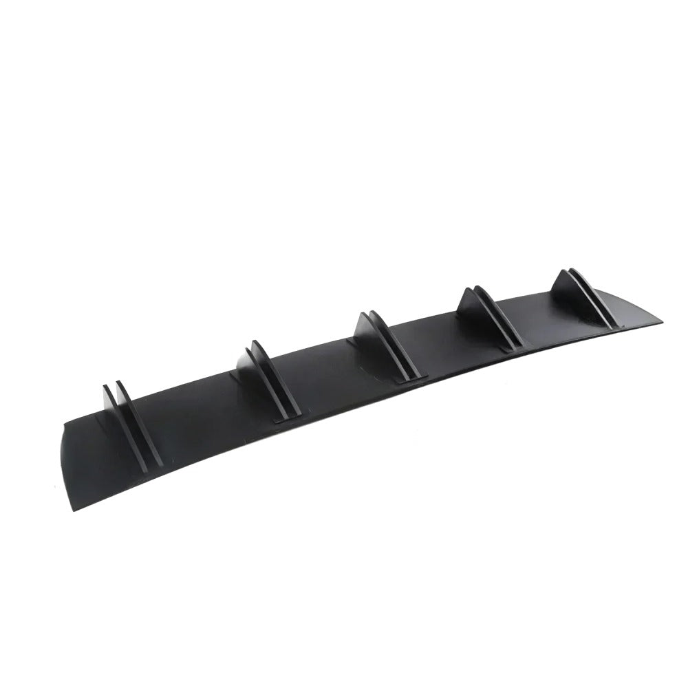 Matte black Evo X rear diffuser, rear view of the five fins