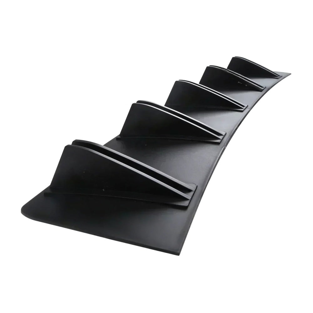 Matte black Evo X rear diffuser, angled view