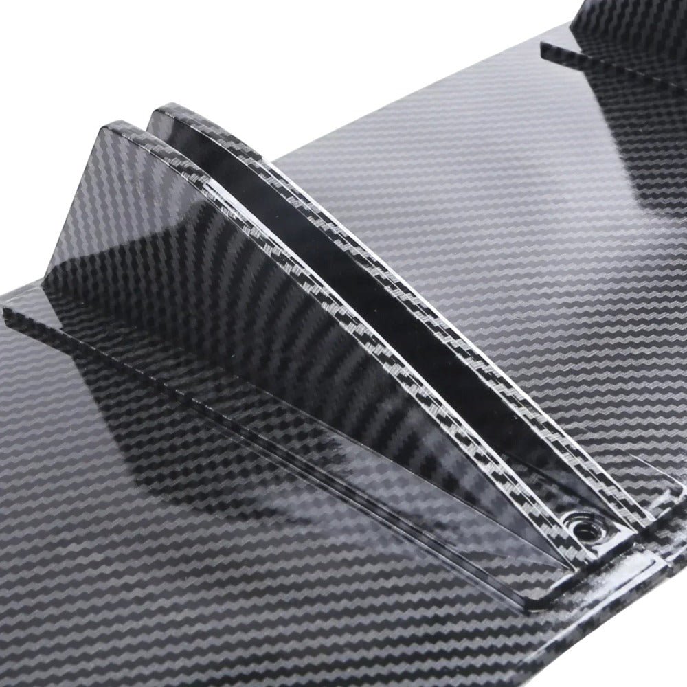 Close-up of the printed carbon pattern on the diffuser fins