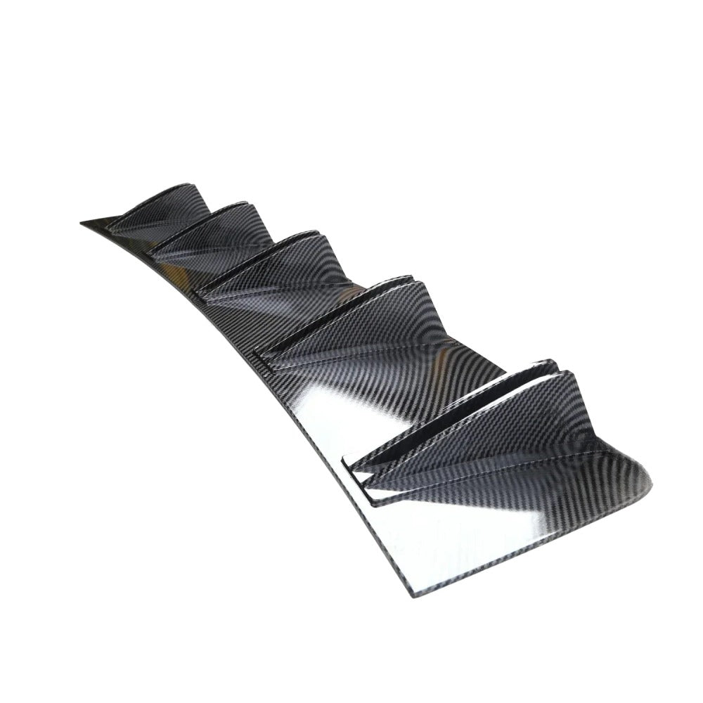 Carbon fiber pattern Evo X rear diffuser, angled view