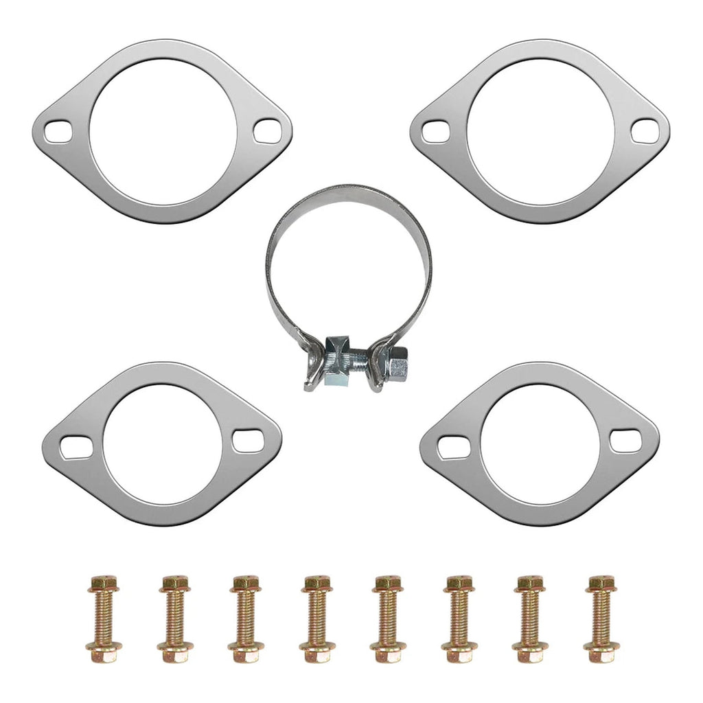 Included installation hardware: four gaskets, one exhaust clamp and eight bolts