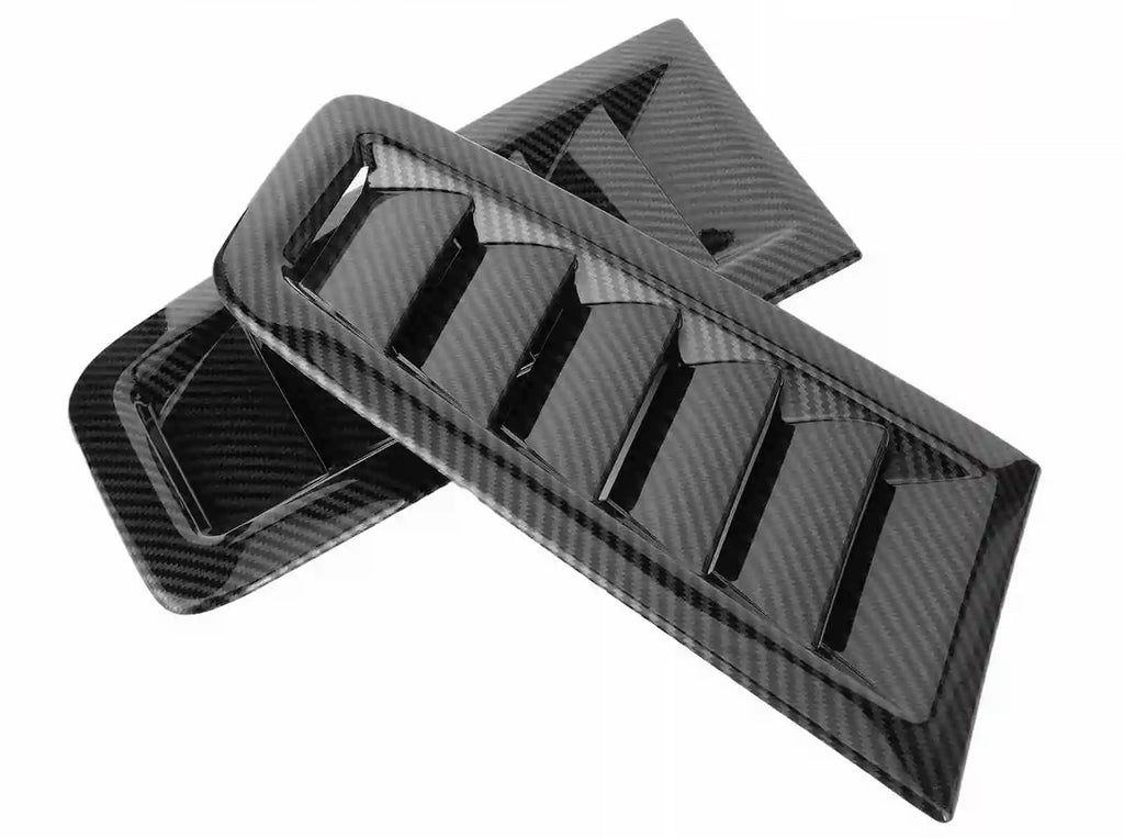 Universal Hood Vent Covers (2-Piece Set) — ABS, White, Black or Simulated Carbon